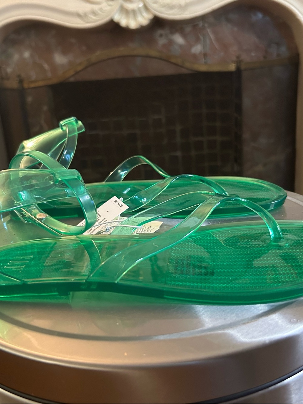 GAP Sheer Emerald Green Jelly Sandals